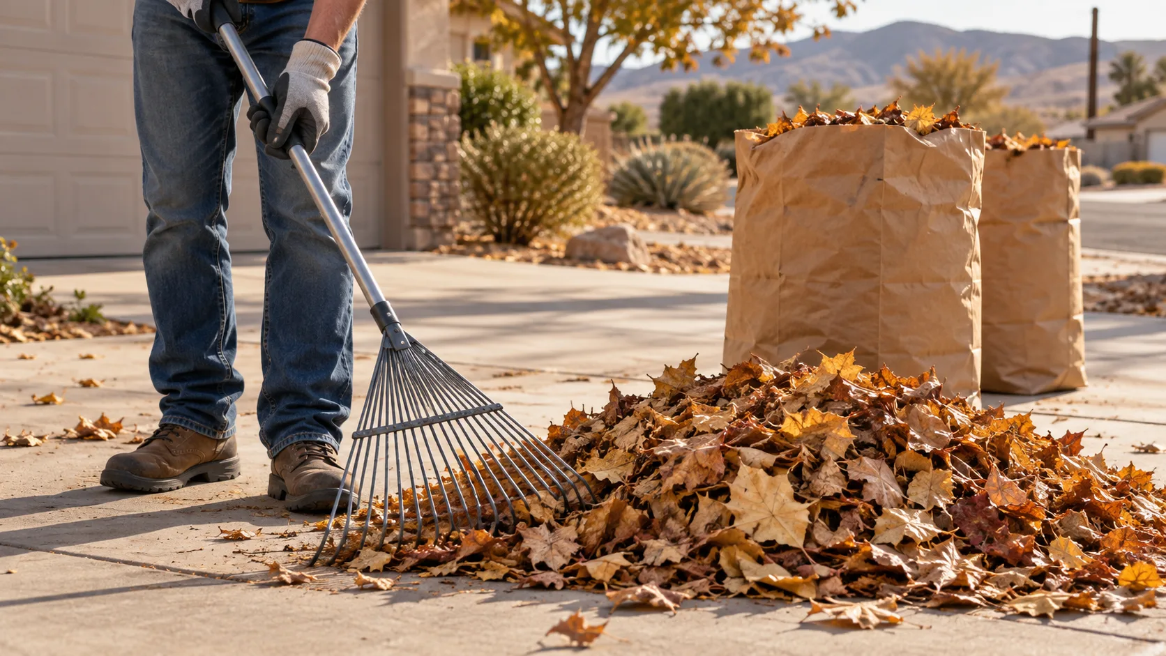 Detailed view of leaf removal preparation